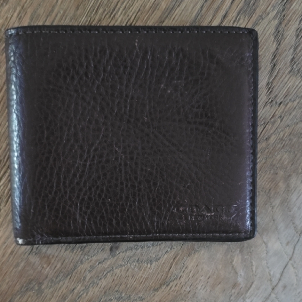Coach Men's Dark Brown Leather Wallet